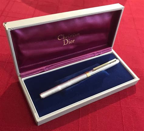 dior silver classic ballpoint pen|used christian dior pen.